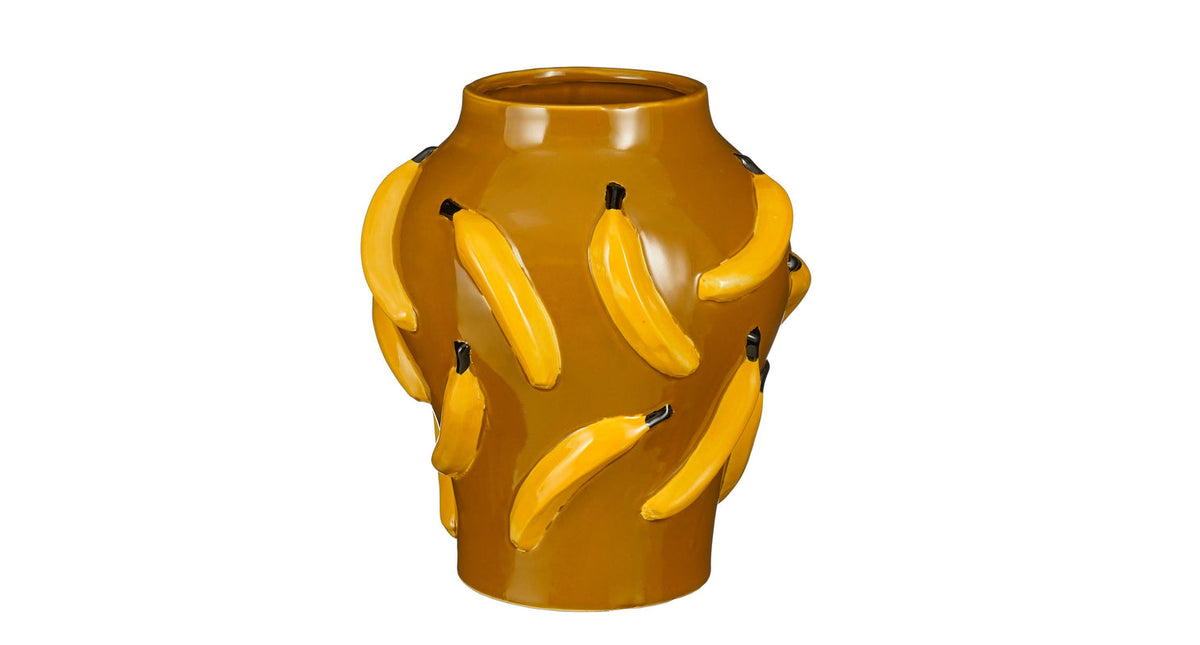 Moza vaas geel - h30xd26,5cm