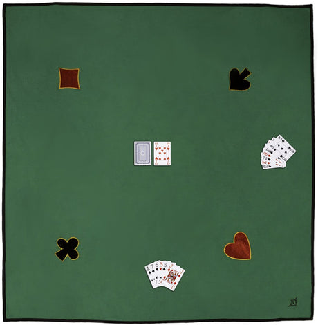 Engelhart kaartkleed – 120 x 120 cm – 100% katoen – met 4 applicaties – wasbaar – speelkleed voor kaartspellen en spelavonden –