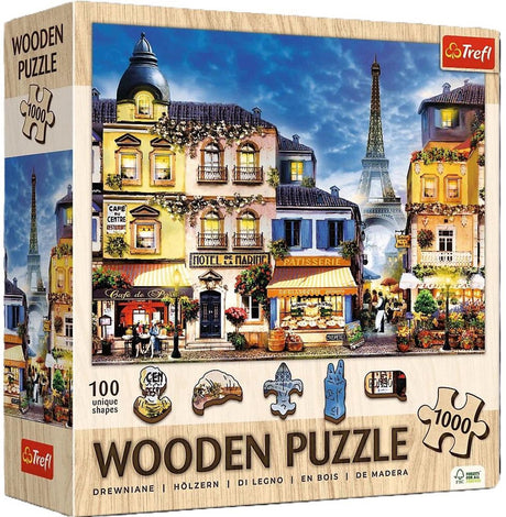 Trefl - franse steegpuzzels - 1000 elementen, houtambacht, onregelmatige vormen, 100 franse symbolische figuren, moderne premium puzzel doe-het-zelf voor volwassenen en kinderen vanaf 12 jaar oud