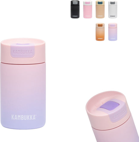 Kambukka olympus thermosbeker 300 ml - makkelijk reinigen - lekvrije koffiebeker - rvs - blush horizon