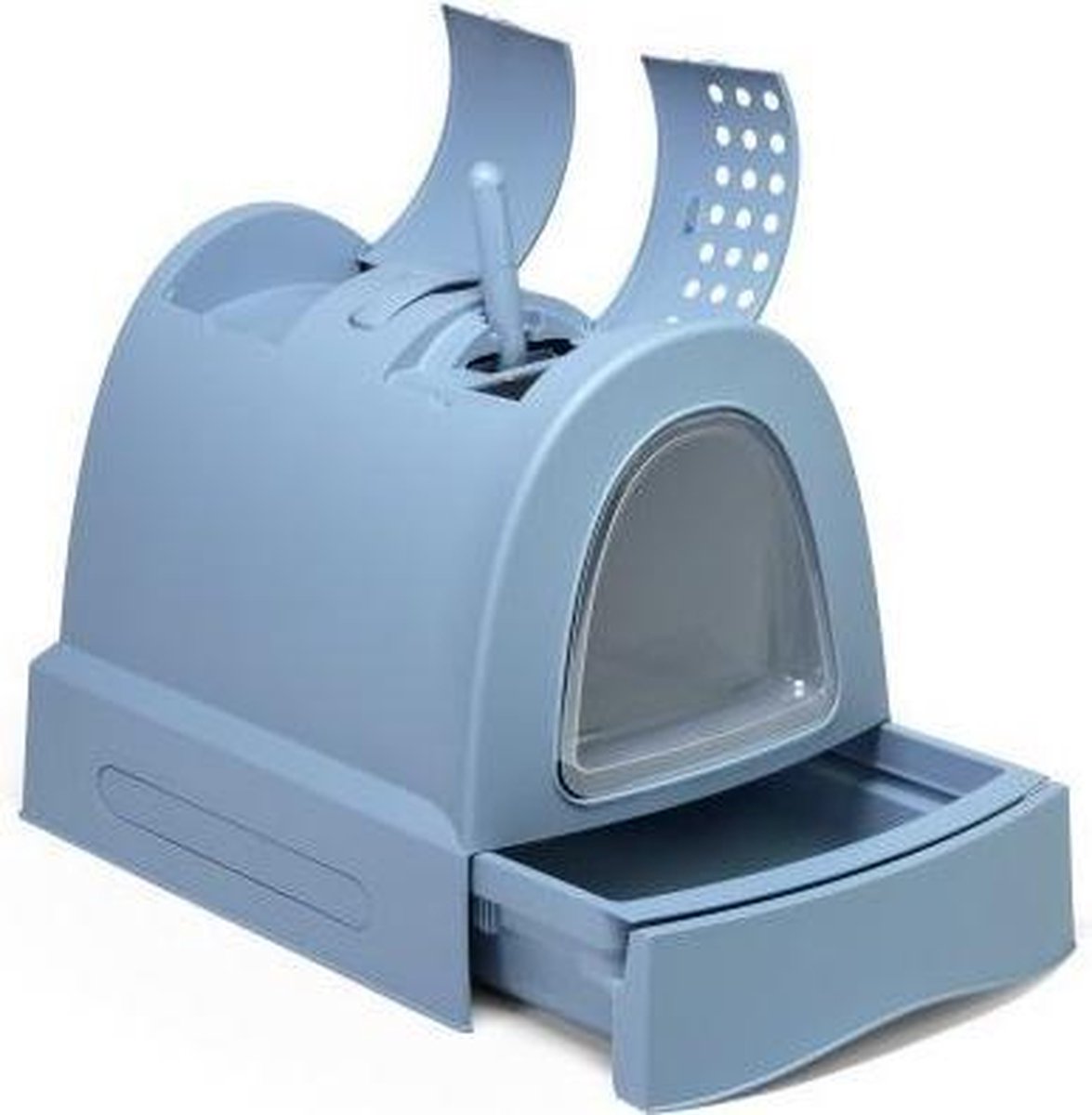 Imac zuma - kattenbak - met schuiflade - blauw - 56 x 40 x 42,5 cm