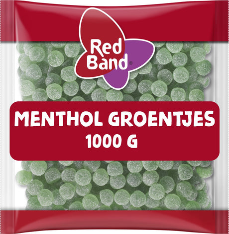 Red band menthol groentjes snoep - keelverfrissing - 1000g