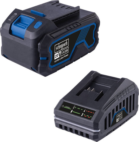 Scheppach accu starterset 20v ixes | 4.0ah accu + 2,4a acculader sbsk4.0 - voor accugereedschap uit de ixes 20v serie