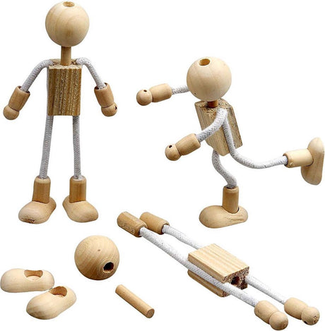 Creativ company creotime flexi figuur, h: 12 cm, gemengd hout, 4 sets