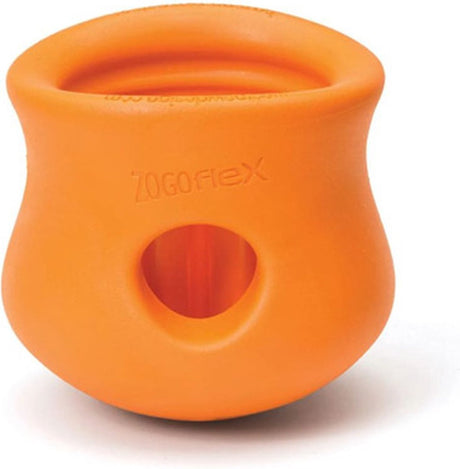 West paw toppl zogoflex - sterk honden speelgoed - slowfeeder - oranje - small - 8 cm s