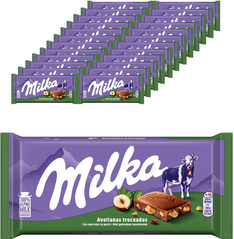 Milka gebroken noot flowpack (24x 90gr)