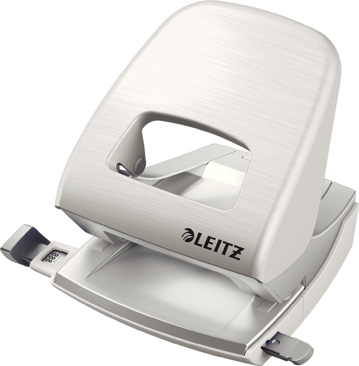 Leitz style metalen kantoor perforator - perforeert tot 30 vel - voor mappen en ringbanden - ideaal voor thuiskantoor - wit