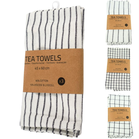 Theedoekset 3-delig 45x60cm 4 assorti