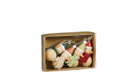 Ornament sneeuwman bruin 4 stuks fsc mix - l2,5xb2,5xh5,5cm