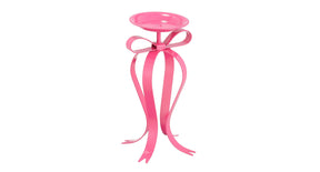 Kandelaar strik roze - l17xb14xh28cm