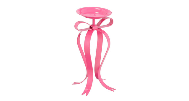 Kandelaar strik roze - l17xb14xh28cm