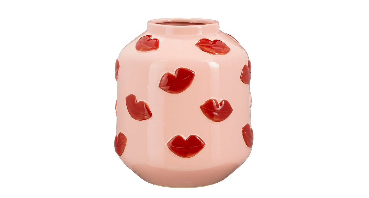 Vaas lippen l.roze - h30xd27cm