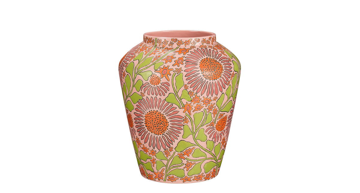 Isabelle vaas bloem l.roze - h38xd32cm
