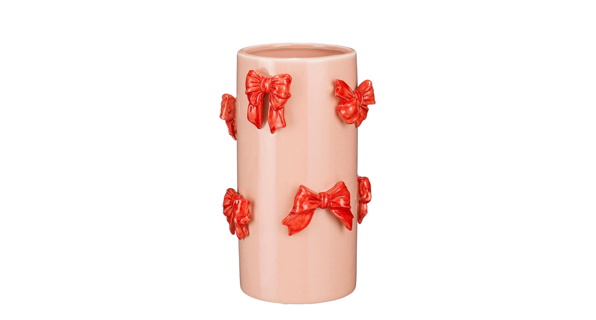 Vaas strik rood - h26xd17cm