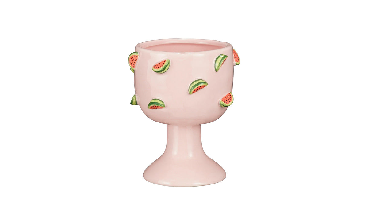Pot op voet watermeloen lila - h16xd14,5cm