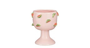 Pot op voet watermeloen lila - h16xd14,5cm