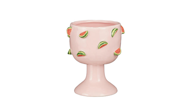 Pot op voet watermeloen lila - h16xd14,5cm