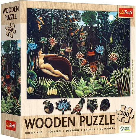 Trefl henri rousseau kunst hout houten legpuzzel - 200 stukjes - vanaf 9 jaar