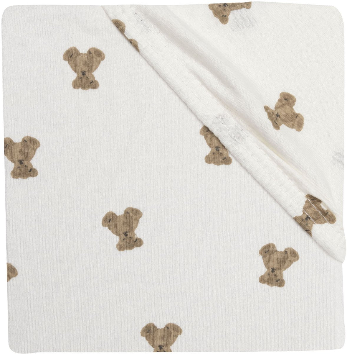 Jollein hoeslaken ledikant - 60x120cm - jersey - mini teddy bear
