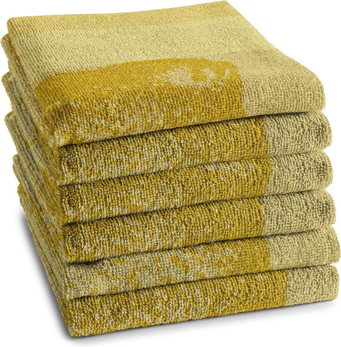 Ddddd - citrus keukendoek - set van 6 - katoen - citroenprint - 50x55 cm - badstof - geel