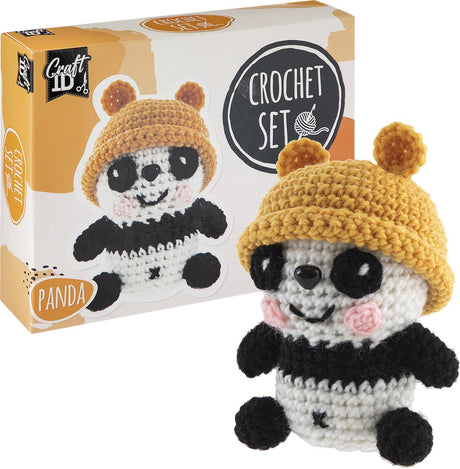 Craft id haakpakket panda met mutsje