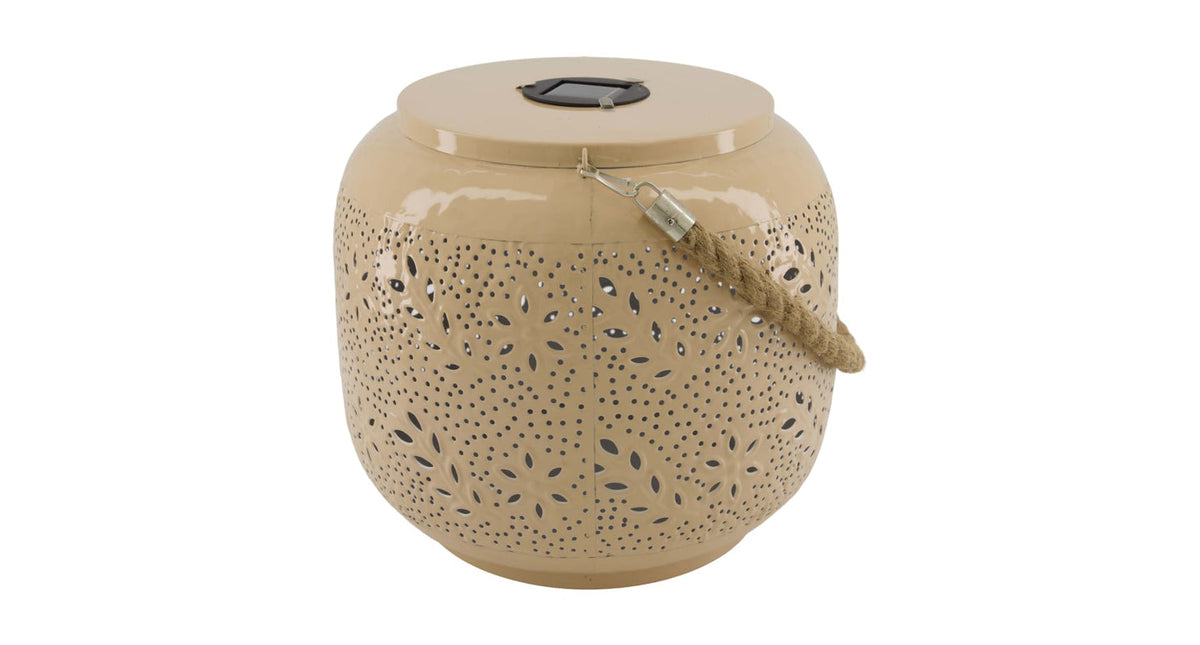Lantern solar metal 28x28x25cm taupe