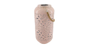 Lantern solar metal 19x19x40cm light pink