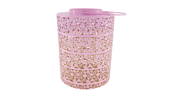 Lantern solar metal 28x28x38cm light pink
