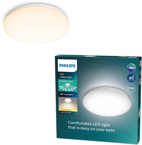 Philips moire plafonnière - warmwit licht - groot
