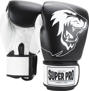 Super pro combat gear undisputed bokszakhandschoenen leder zwart wit large
