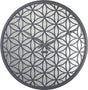 Nextime - wandklok - 50 cm - hout spiegel - grijs - 'bella mirror'