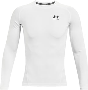 Under armour ua hg armour comp ls-wht heren sportshirt - wit - zwart