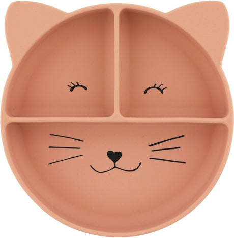 Trixie kinderbord met vakjes - mrs. cat - bord met zuignap - voor baby's vanaf 4 maanden - van siliconen - geschikt voor de vaatwasser