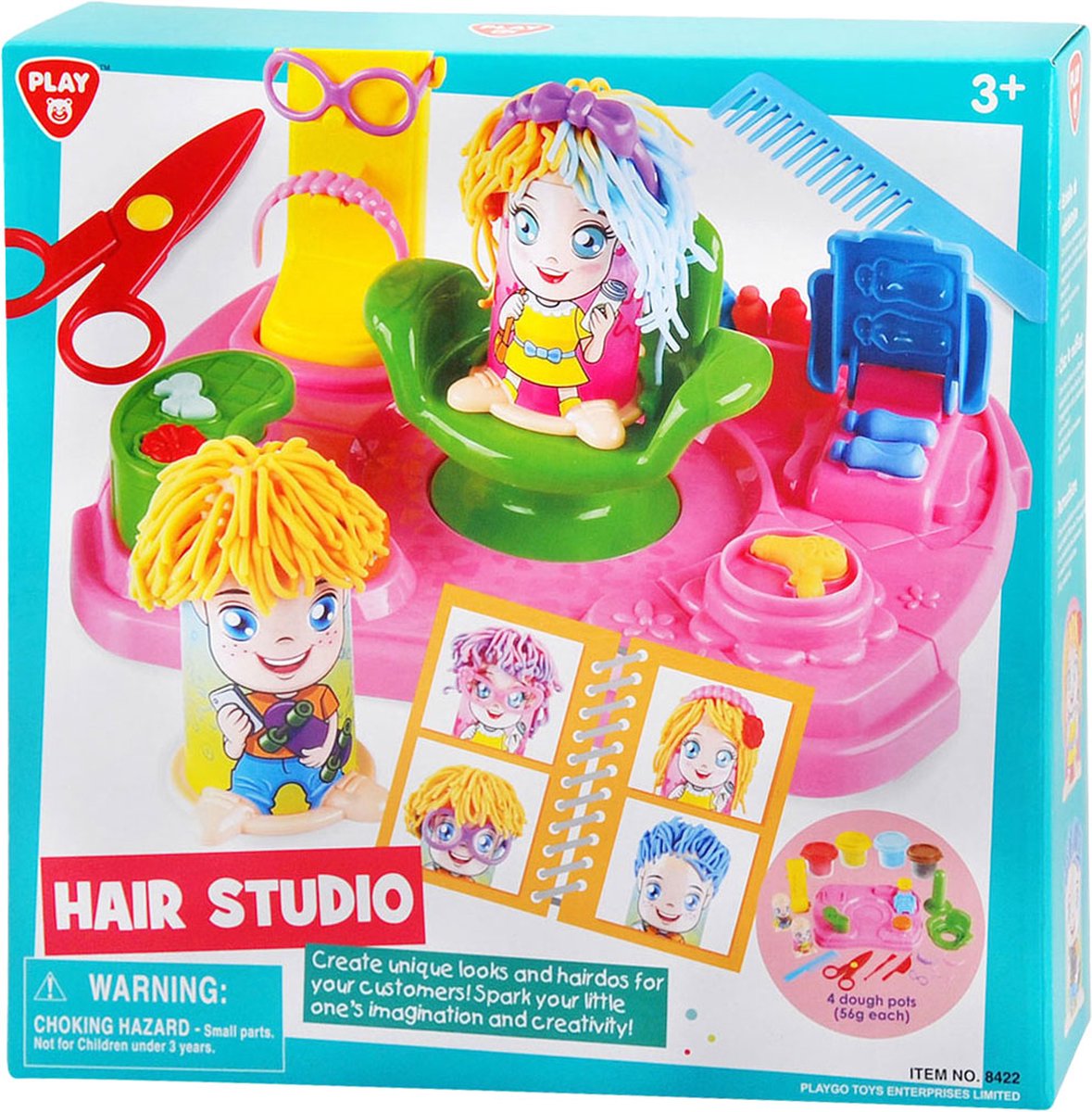 Playgo haarstudio kleiset - 4 kleipotjes