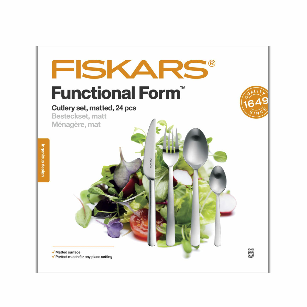 Fiskars bestek 24szt. mat ff