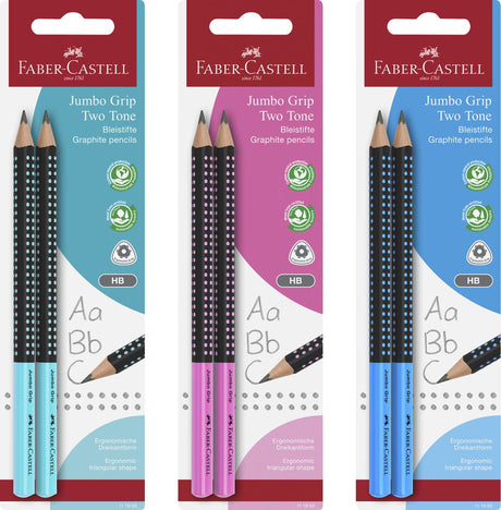 Faber-castell grafietpotloden set - jumbo grip - 2 stuks in blister - fc-111993