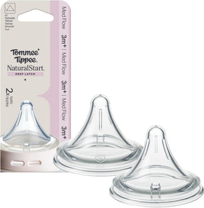 Tommee tippee natural start deep latch driehoekige spenen - set van 2 medium flow speen