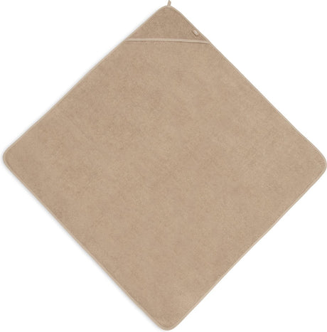 Jollein - badcape badstof 100x100cm - baby handdoek met badcape, omslagdoek, badponcho - biscuit