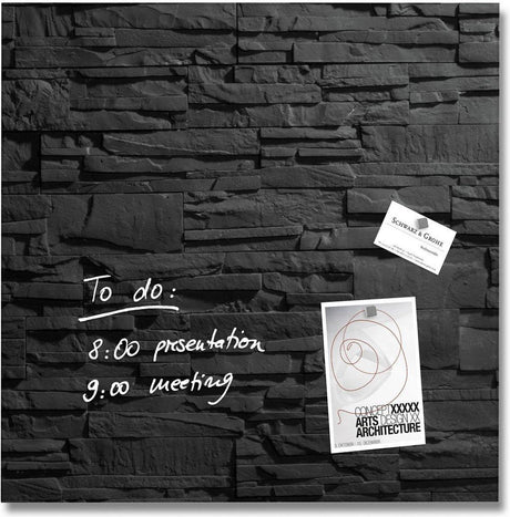 Sigel glasmagneetbord - artverum - 48x48cm - antraciet leisteen - si-gl169