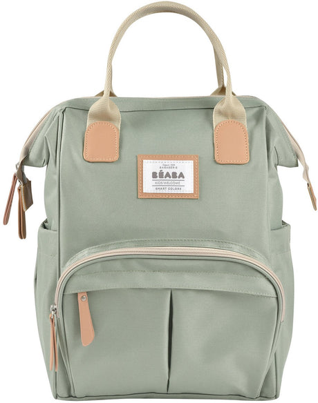 Béaba wellington luiertas rugzak - unisex verzorgingsrugzak met brede dokterstasopening - 3 binnenvakken en geïsoleerd zijvak - inclusief gewatteerd verschoningsmatje - waterafstotend en vlot te reinigen - sage green