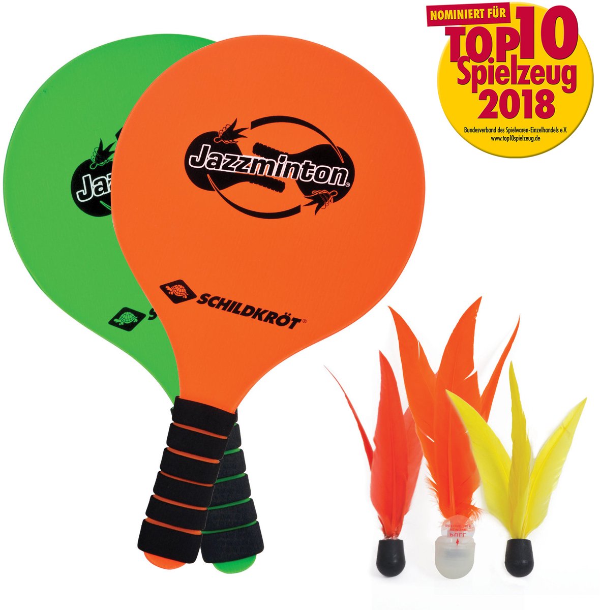 Schildkröt jazzminton set beachball led birdies speelplezier.