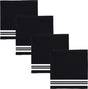 Ddddd - 4x vaatdoek - provence - 30x30 cm - zwart - set van 4 stuks