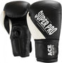 Super pro combat gear ace (kick)bokshandschoenen zwart wit 16oz