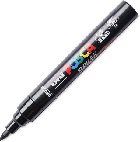 Uni posca brushmarker pc5br zwart - brushpunt 1-4 mm