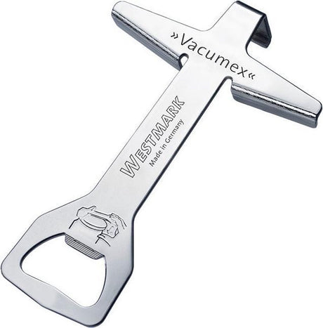 Westmark dop- dekselopener met flesopener, lengte: 13,1 cm, staal, verchroomd, vacumex, zilver, 10562270