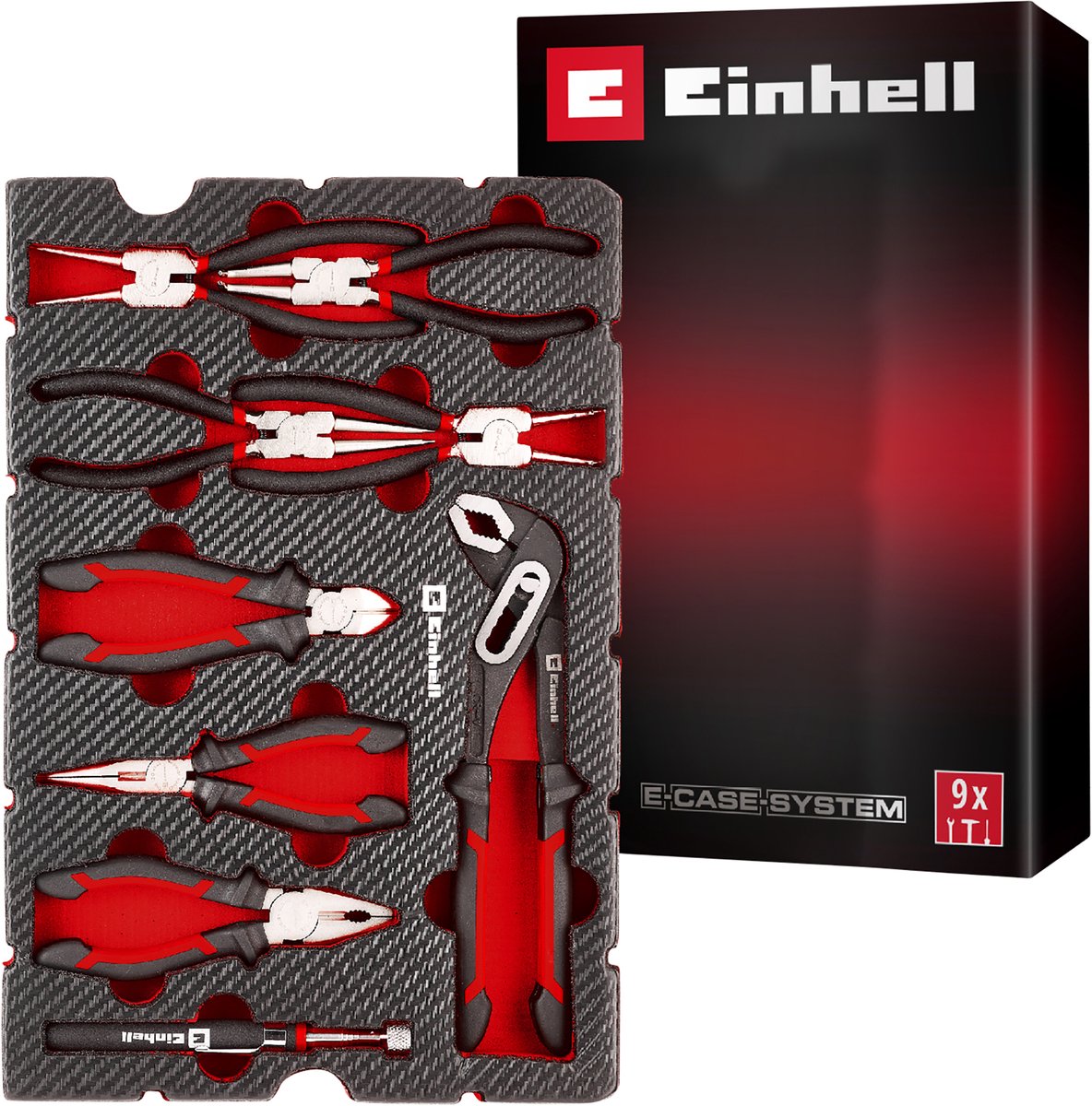 Einhell 370522 zangen-set 9-tlg.einleger pad kofferinlegstuk