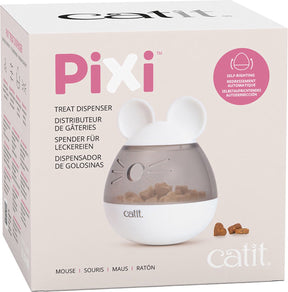 Catit - speelgoed voor dieren - kat - ca pixi treat dispenser mouse 8x8x10cm wit - 1st one size