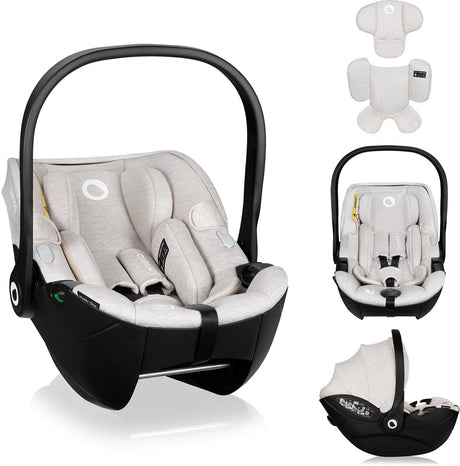 Lionelo moxie i-size - autostoel draagstoel vanaf geboorte - 40-87 cm - achterwaarts gericht (rwf) - bamboe stof - dri-seat - lichtgewicht 4,3 kg - isofix compatibel - memory foam - magnetische gordels - zonnekap - verstelbare hoofdsteun