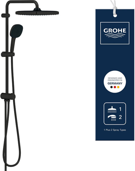 Grohe vitalio comfort 250 flex douchesysteem met omstelling voor wandmontage - zonder thermostaatkraan - waterbesparend - matte black