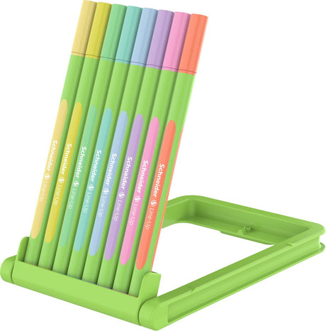 Schneider schrijfwaren schneider fineliner - line-up – lijnbreedte 0,4mm - pastel - verstelbare pencilcase - 8 stuks assorti kleuren - s-191088